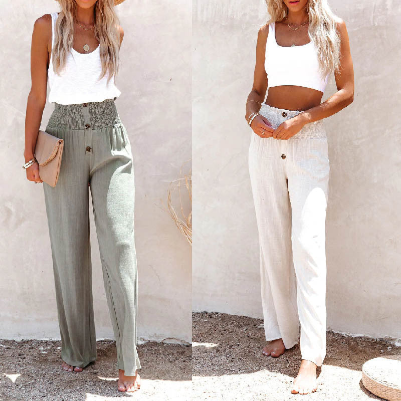Wide leg palazzo pants for women with elastic waistband Chic and Style