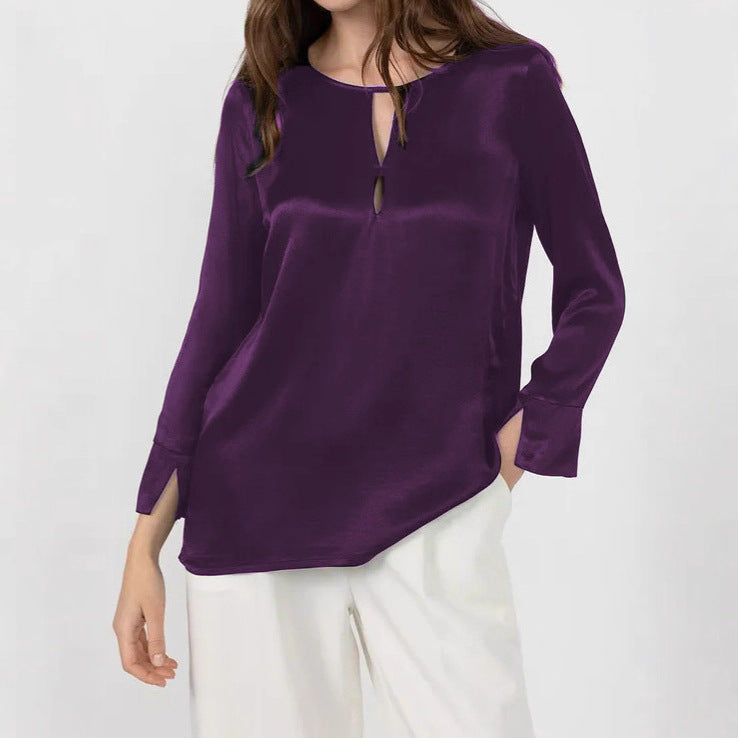 Dames Élégante blouse avec un design d’ouverture innovant et un matériau douillet Chic und Stil