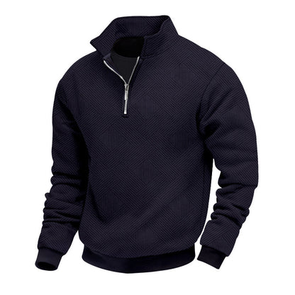 Fleece pullover for men with a high collar and an innovative structured design Chic und Stil