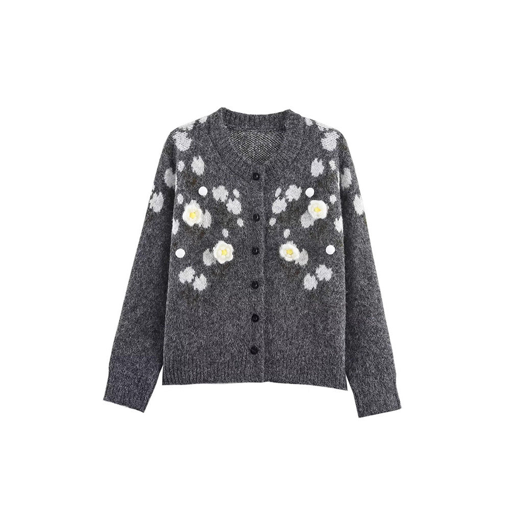 Dames cardigan avec design floral et boutons Chic und Stil