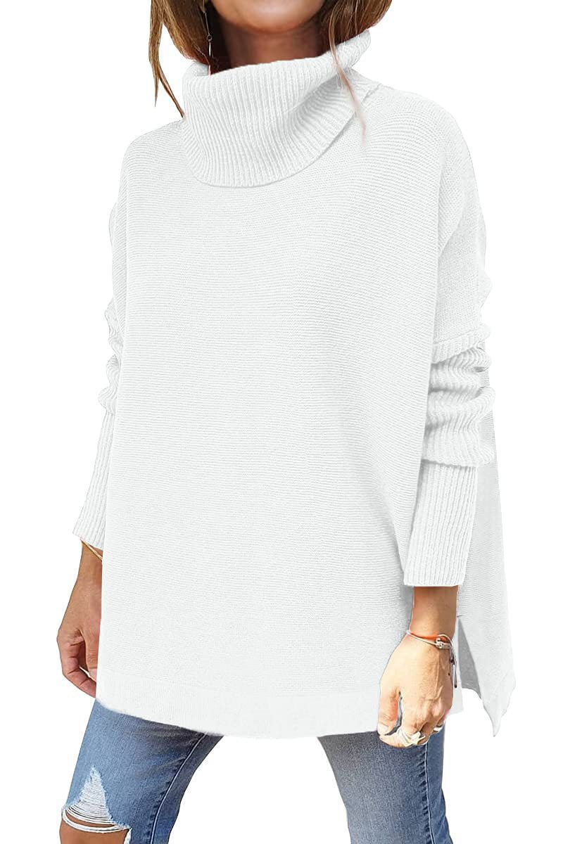 Pull à col roulé oversized pour femmes avec motif texturé Chic und Stil