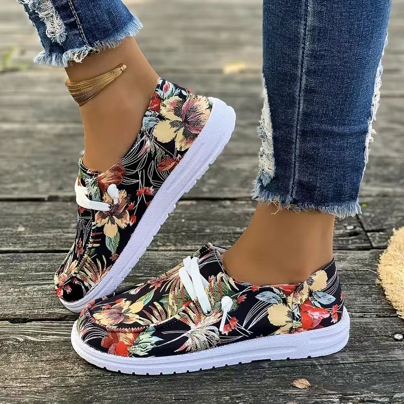 Baskets de loisirs pour femmes Designer avec motif floral et semelle confortable Chic und Stil