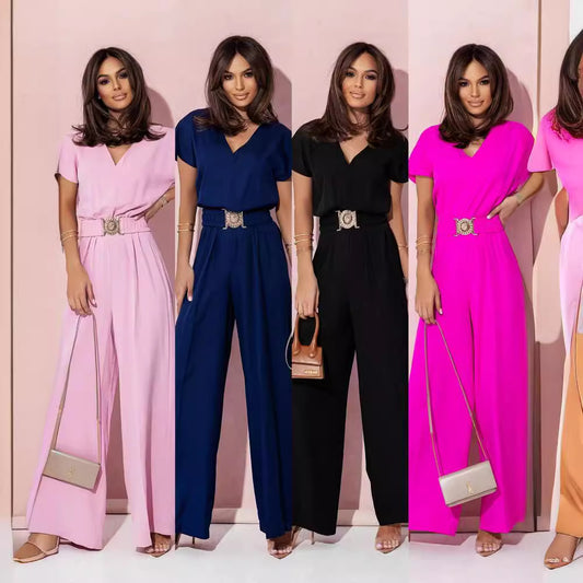 Combinaison femme stylée à coupe large avec ceinture Chic und Stil