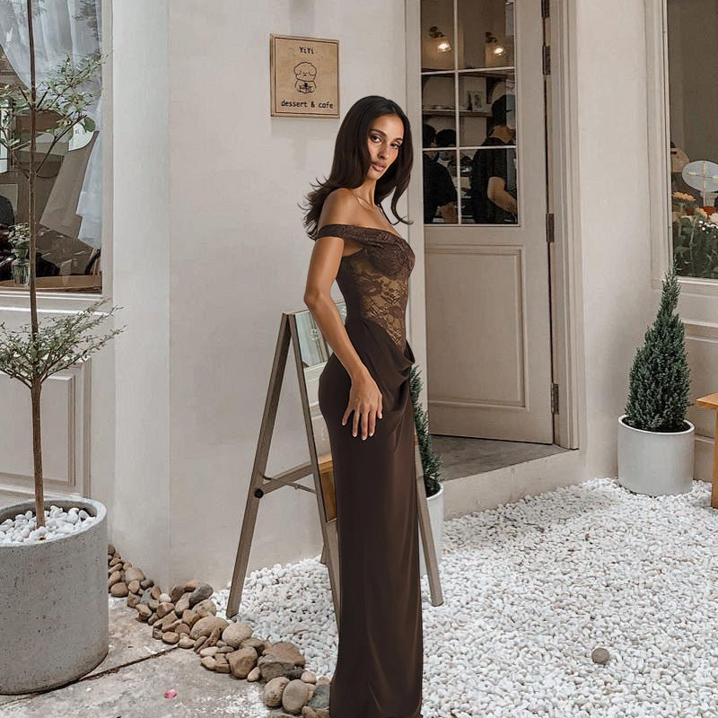Dames Robe de soirée élégante avec dentelle et coupe cintrée Chic und Stil