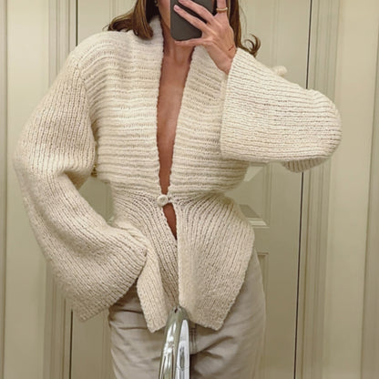 Dames cardigan décontracté avec une ouverture à l'avant et des manches larges Chic und Stil