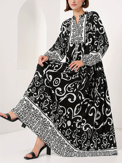 Robe maxi pour dames avec impression à motif artistique Chic und Stil