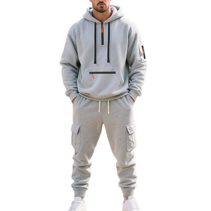 Multifunctional hoodie set for men and cargo pants Chic und Stil