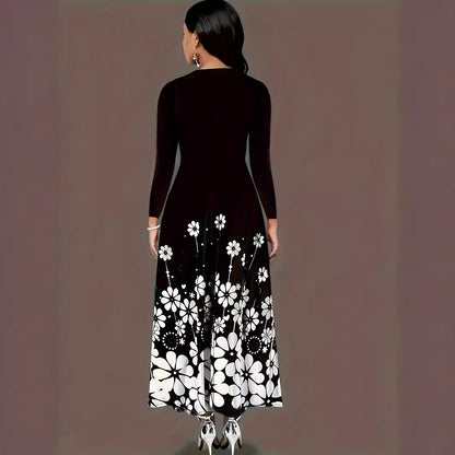 Robe maxi femme avec design floral et poches latérales pratiques Chic und Stil