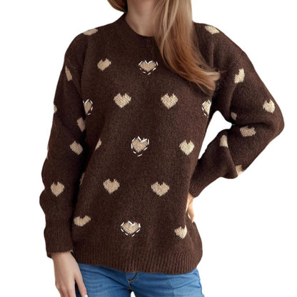 Pull femme en tricot douillet avec design en forme de cœur et matériau doux Chic und Stil