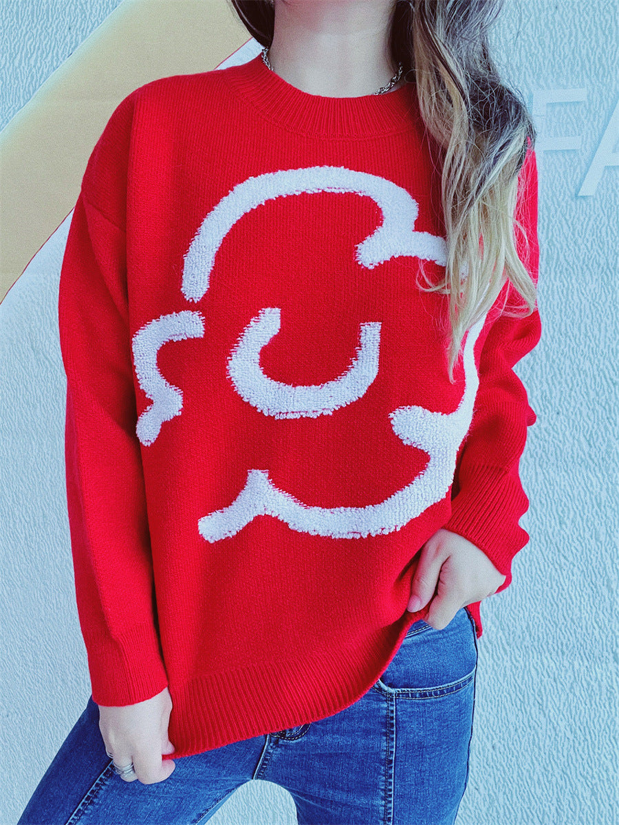 Pull confortable pour dames avec motif ludique Chic und Stil
