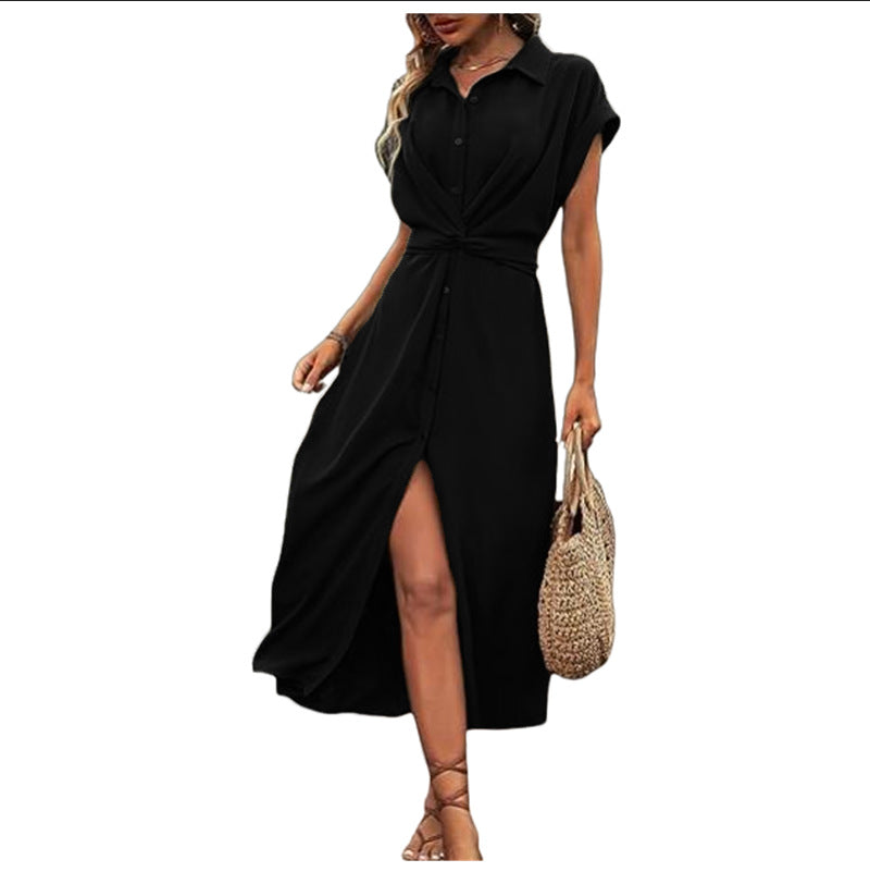 Robe chemise mi-longue pour femmes Chic und Stil