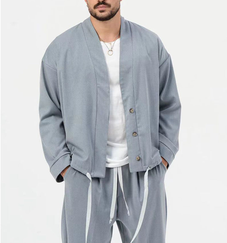 Men's stylish lightweight shirt jacket and casual pants Chic and Style