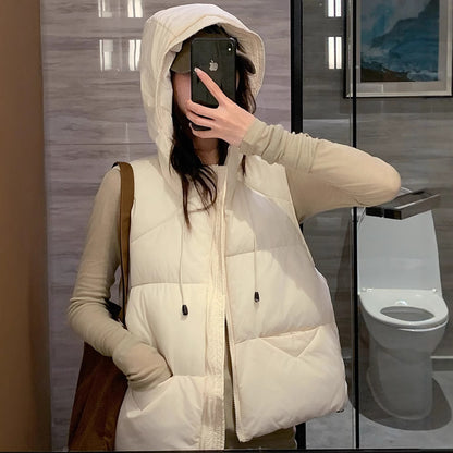 Dames gilet matelassé avec col haut et coupe surdimensionnée Chic und Stil