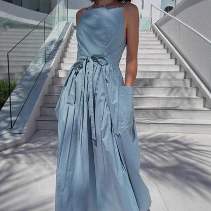 Robe maxi pour dames avec jupe évasée et poches latérales pratiques Chic und Stil