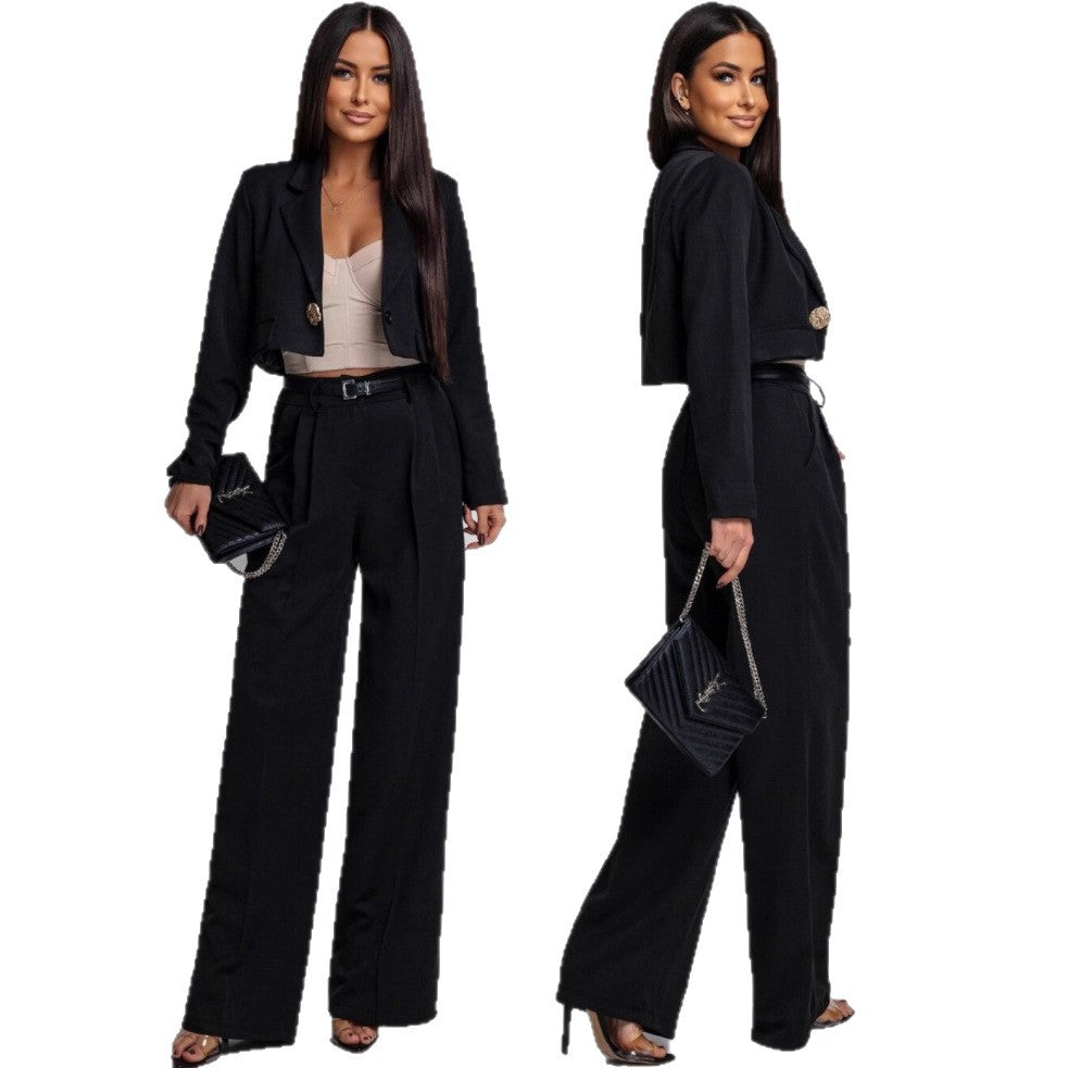 Soft jacket for women with wide pants Chic and Style