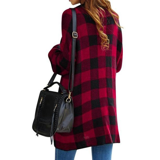 Cardigan pour femmes avec motif à carreaux et coupe décontractée Chic und Still