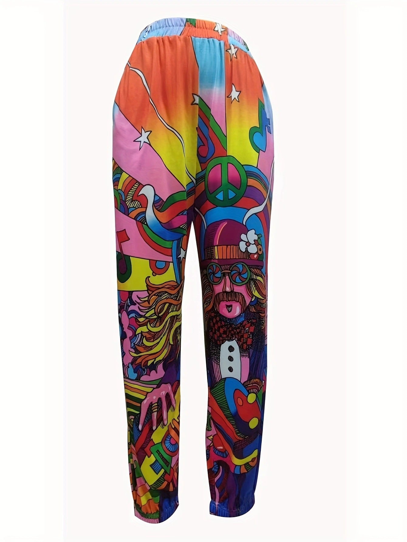 Comfortable casual pants for women with colorful graphic design Chic and Style