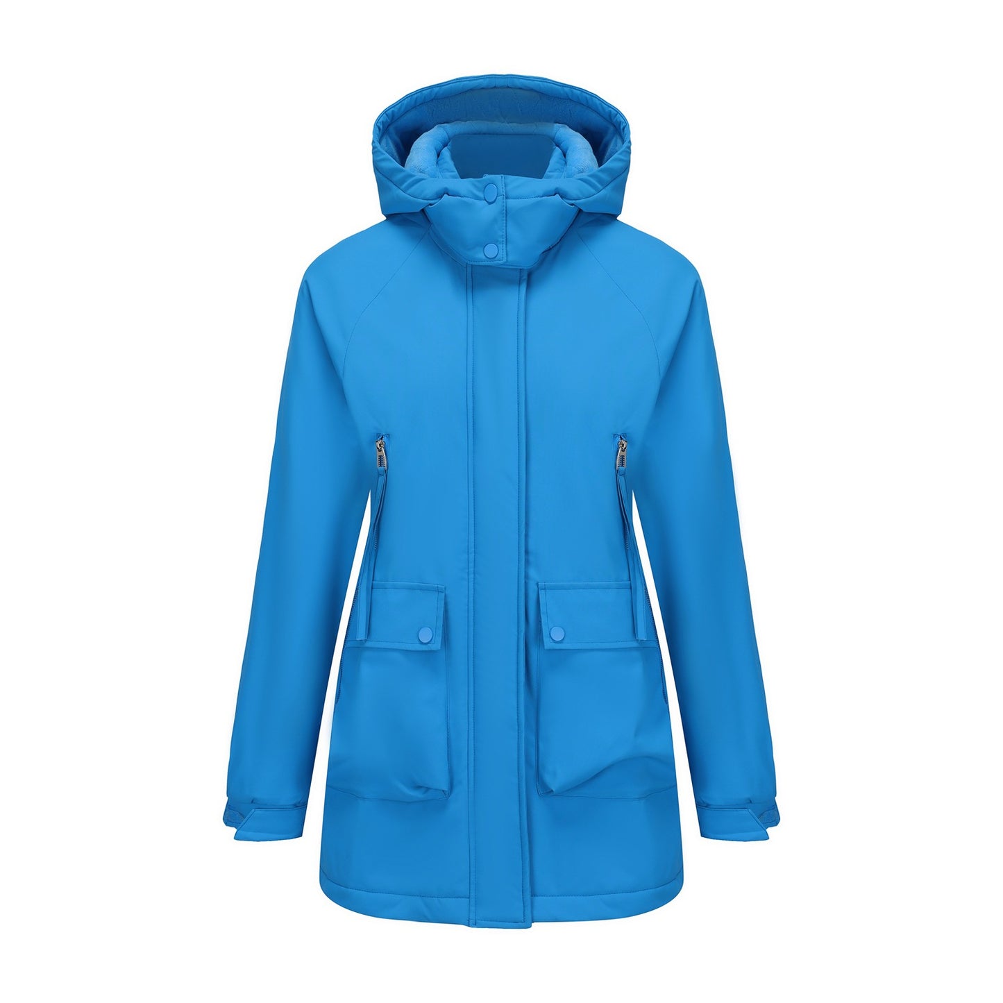 Functional jacket for women with removable hood and practical pockets Chic and Style