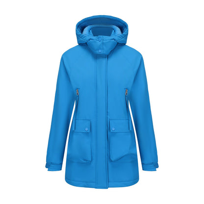 Functional jacket for women with removable hood and practical pockets Chic and Style