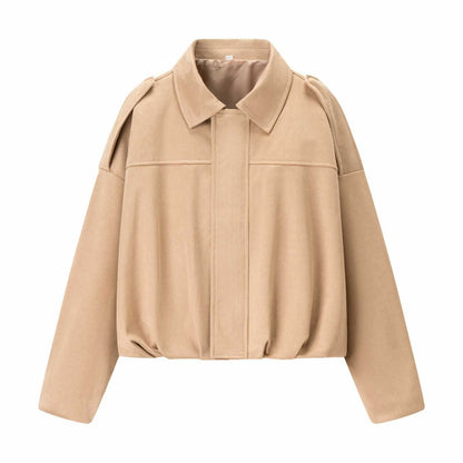 Damen Übergangsjacke mit voluminösen Ärmeln und eleganter Kapuze Chic und Stil