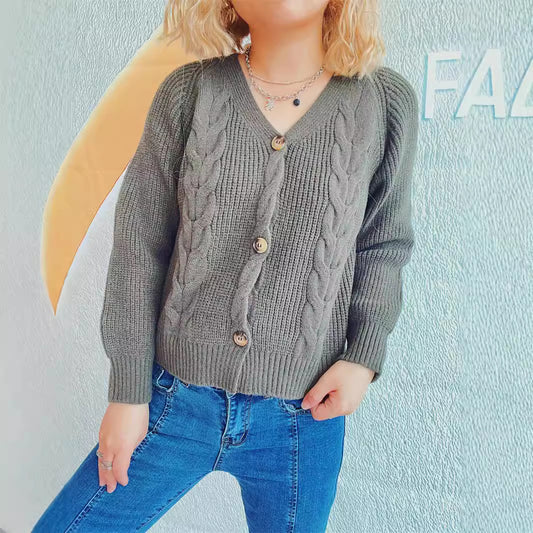 Dames cardigan avec design en torsades et détails de boutons confortables Chic und Stil