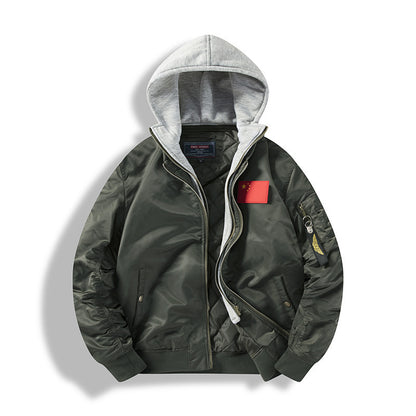 Functional bomber jacket for men with removable hood Chic and Style
