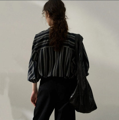 Blouse en coton rayée pour dames Chic und Stil