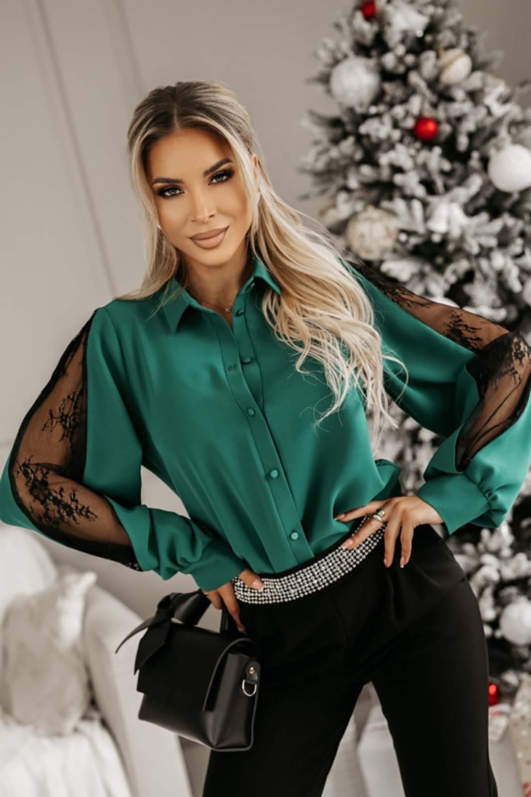 Blouse élégante pour femmes avec des détails en dentelle et coupe décontractée Chic und Stil