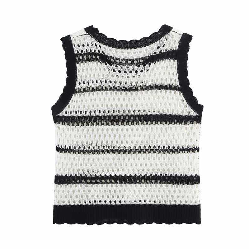 Dames gilet aéré avec motif rayé tendance Chic und Stil