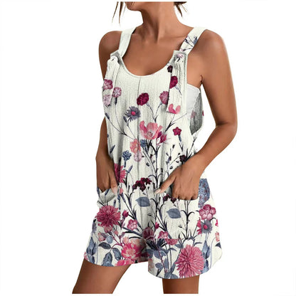 Combinaison décontractée pour femmes avec un design floral et des poches pratiques Chic und Stil