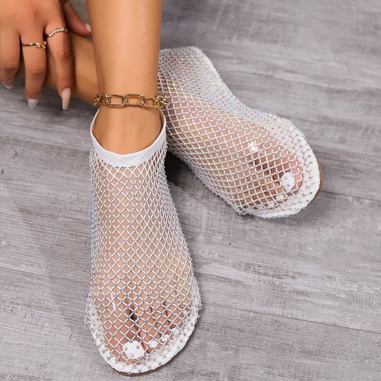 Chaussures dames en filet glamour avec ornements en strass Chic und Stil