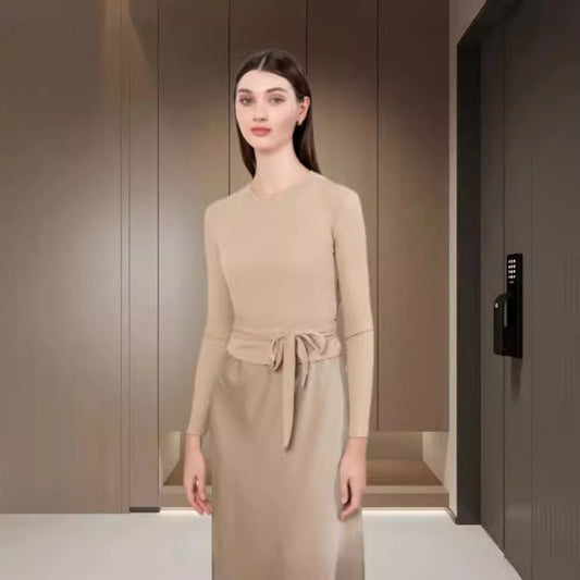 Ensemble haut enroulé et maxi robe pour femmes Chic und Stil