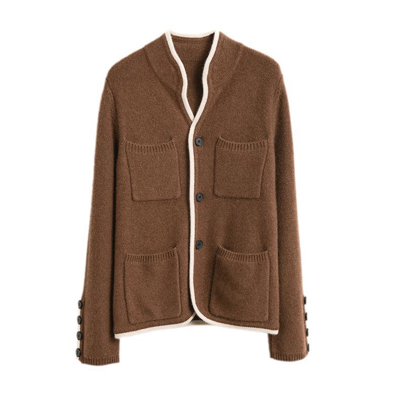 Cardigan Tricoté Confort Femme avec Détails de Poche Chic und Stil