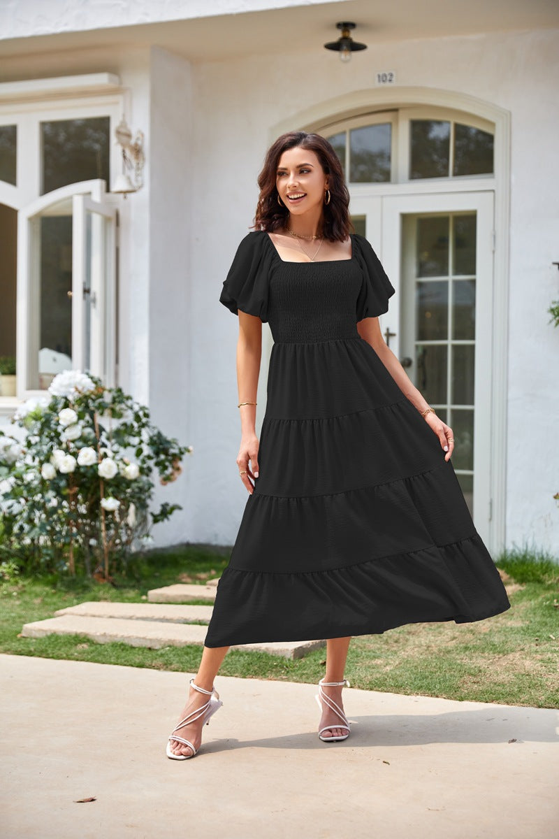 Robe maxi femme avec des manches légèrement volumineuses Chic und Stil