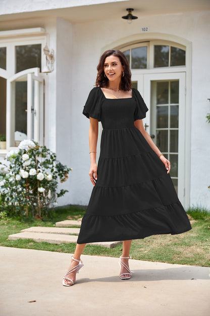 Robe maxi femme avec des manches légèrement volumineuses Chic und Stil
