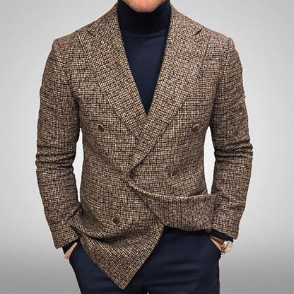 Blazer élégant à carreaux pour hommes avec double boutonnage Chic und Stil
