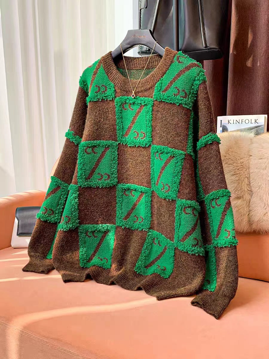 Femmes Grand Pull Oversized avec Design Graphique Chic und Stil
