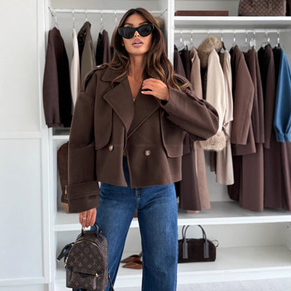 Oversized jacket for women with double row of buttons Chic and Style