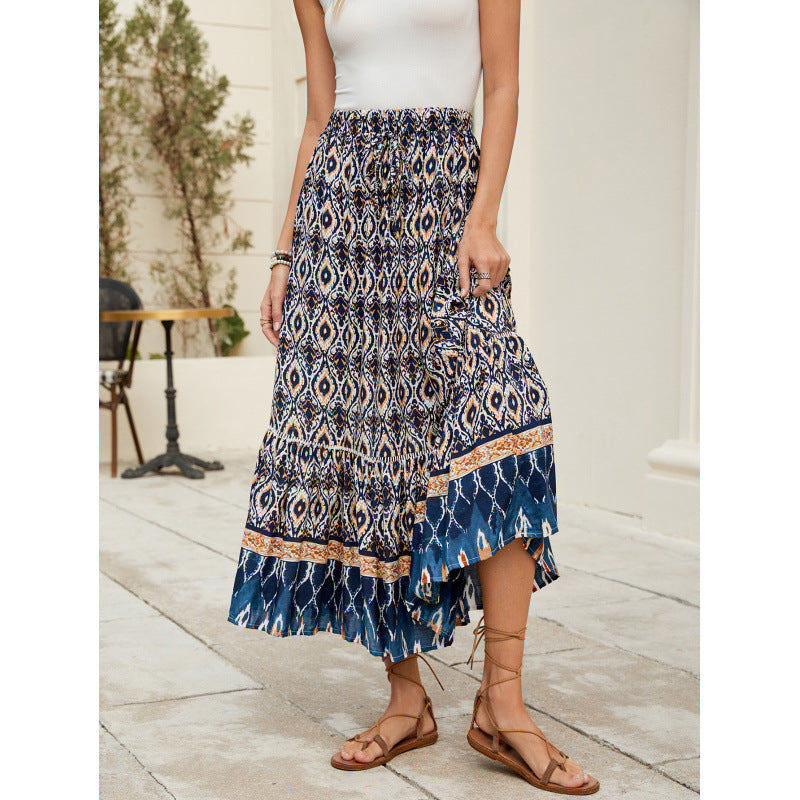 Dames Bohème Échelonné Maxi Jupe Chic und Stil