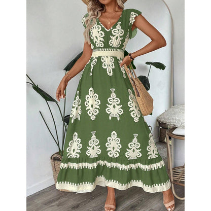 Robe maxi bohémienne femme avec silhouette en A Chic und Stil