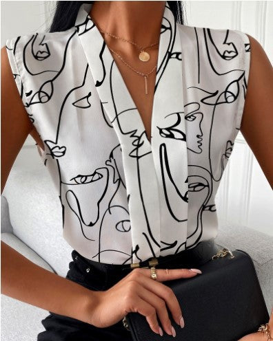 Dames Élégante Blouse Sans Manches Chic und Stil