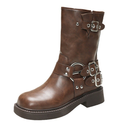 Bottes pour dames avec boucles à la mode et semelle antidérapante Chic und Stil