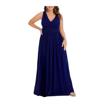Robe maxi femme avec élégante ligne A et décolleté en V profond Chic und Stil