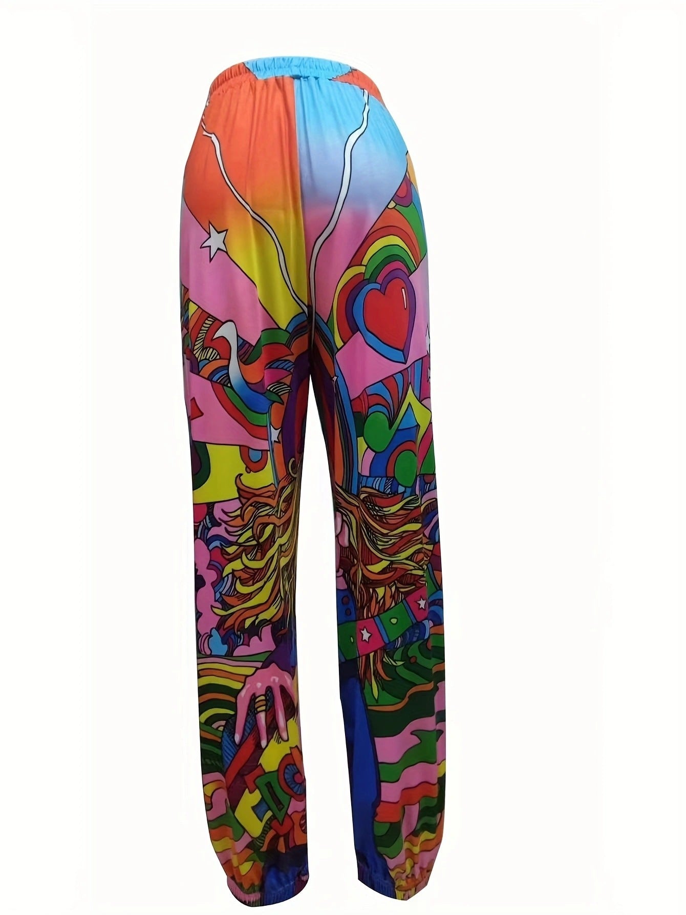 Comfortable casual pants for women with colorful graphic design Chic and Style
