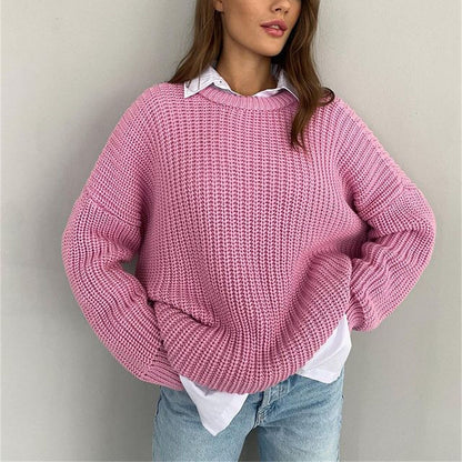 Pull oversized en tricot pour femmes avec motif texturé Chic und Stil
