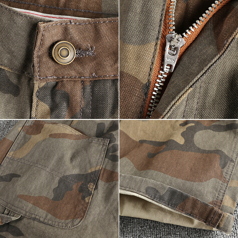 Men's cargo pants in modern camouflage design with multifunctional pockets Chic and Style