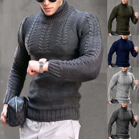 Pull-over en tricot pour hommes avec col montant Chic und Stil