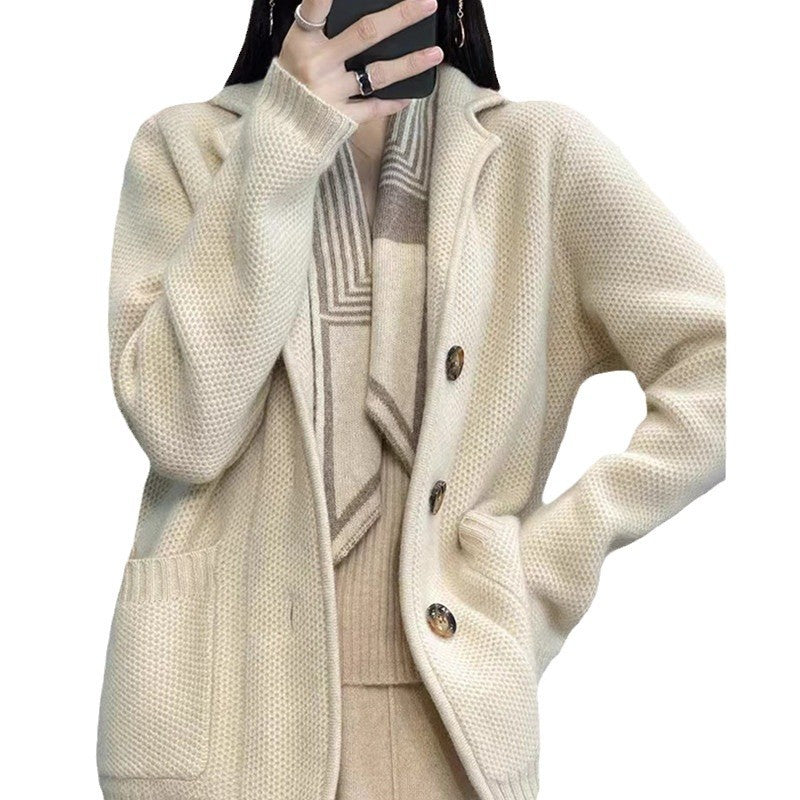 Dames gilet en tricot douillet avec grandes poches et fermeture à boutons élégante Chic und Stil