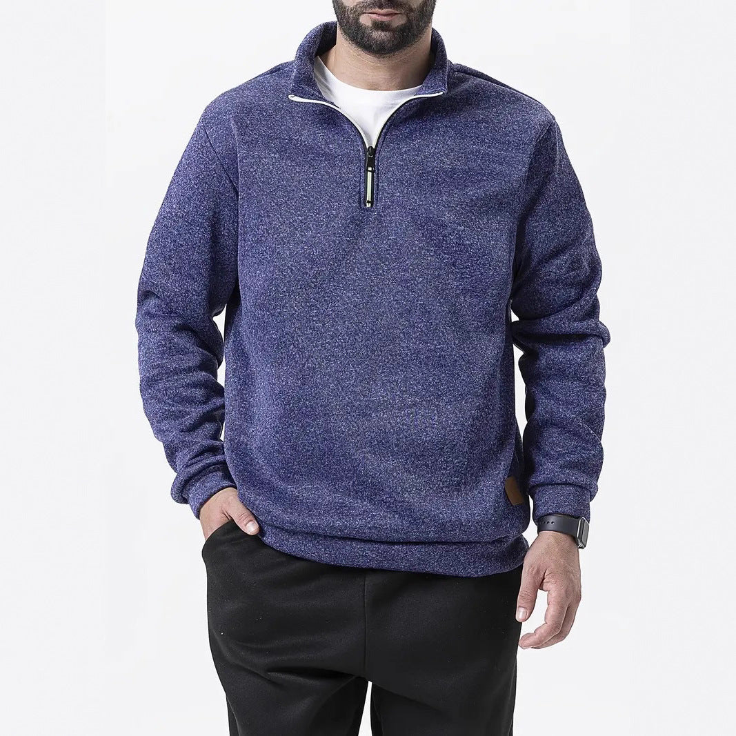 Men's fleece pullover with half zipper Chic and Style