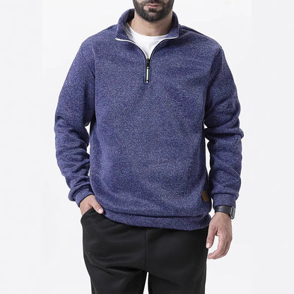 Men's fleece pullover with half zipper Chic and Style